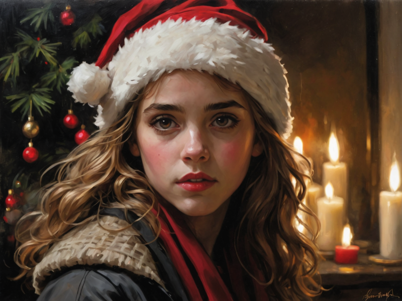 31075252-2084045067-art by Casey Baugh, Hermione Granger Christmas.png